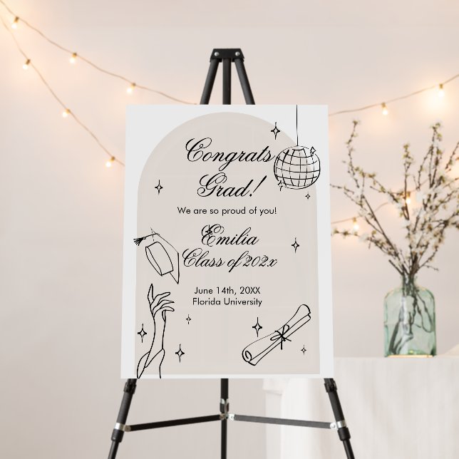 Modern doodle Graduation Welcome Sign (In Situ (Stand))