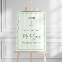 Modern Doodle Margarita Bridal Shower Welcome Sign