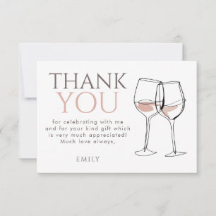 Modern Doodle Wine Glasses Thank You Bridal Shower