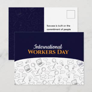 Modern Doodled International Workers' Day Card