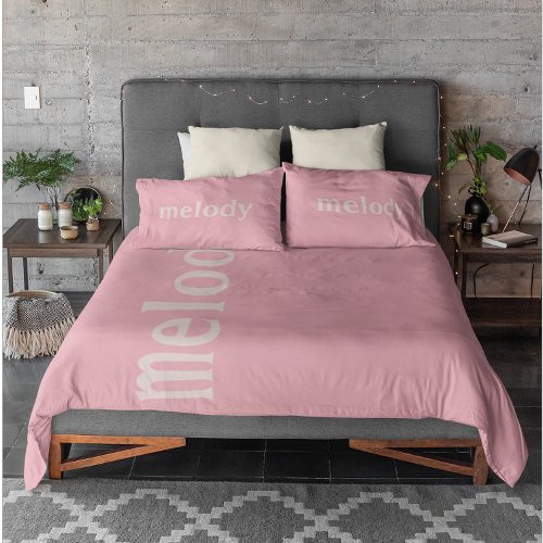 Modern dorm room pink name  duvet cover