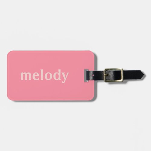 Modern dorm room pink name  luggage tag