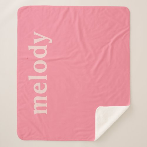 Modern dorm room pink name sherpa blanket