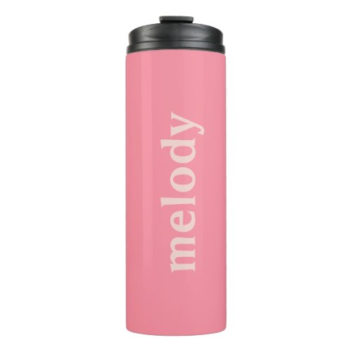 Modern dorm room pink name  thermal tumbler