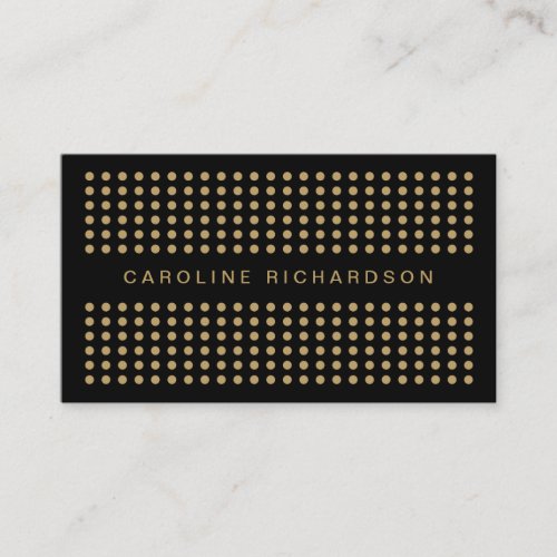MODERN DOT DESIGN in BLACK/GOLD Business Card
