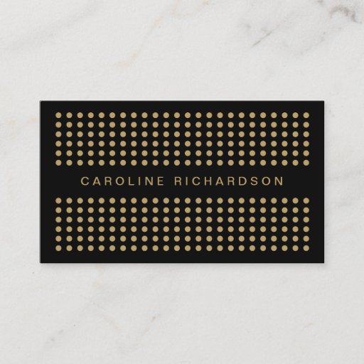 Customizable MODERN DOT DESIGN in BLACK/GOLD Business Card