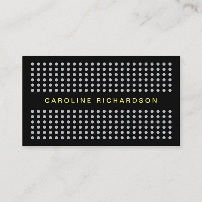 MODERN DOT DESIGN in GRAY/BLACK Business Card (Front)