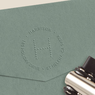 Modern Dot Monogram Return Address Embosser