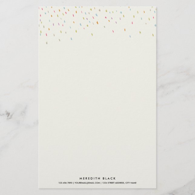 Modern Dot Personalized Stationery Sheets-Rainbow (Front)