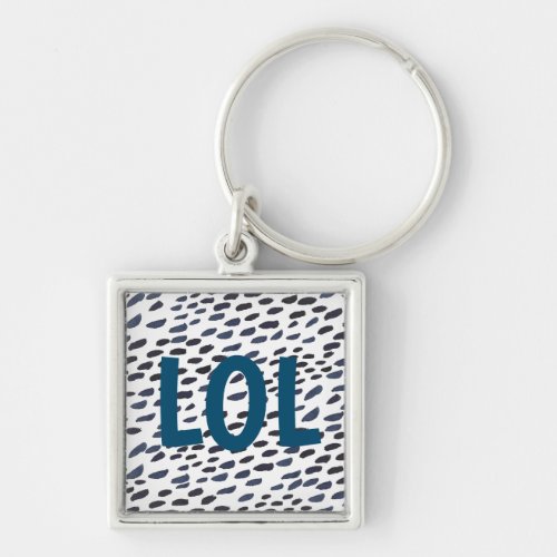 Modern Dots and Dashes Brushstrokes CUSTOMIZE IT Keychain