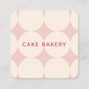 Modern Dots Bakery Business Card I Cream Blush