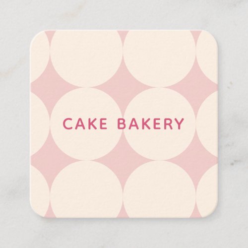 Modern Dots Bakery Business Card I Cream Blush