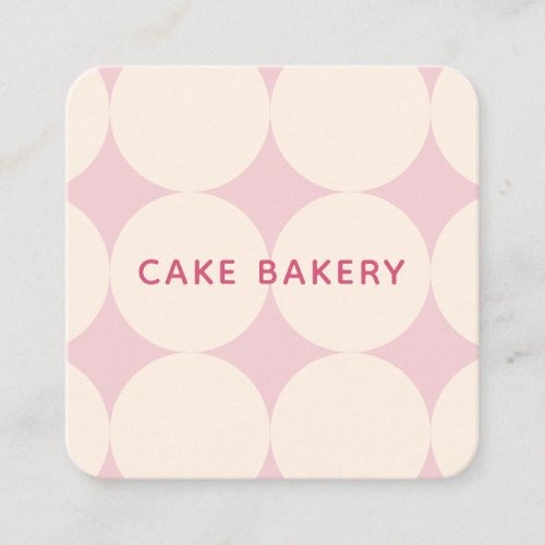 Modern Dots Bakery Business Card I Cream Pink