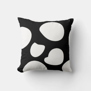 Modern Dots Black and White Pillow