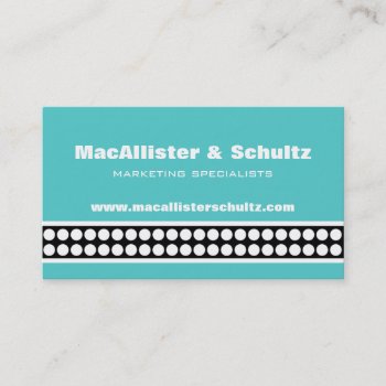 Modern Dots Business Card  Turquoise Business Card by Superstarbing at Zazzle