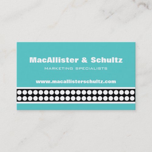 Modern Dots Business Card, Turquoise