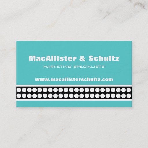 Customizable Modern Dots Business Card, Turquoise