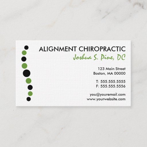 Customizable Modern Dots Chiropractic Business Card