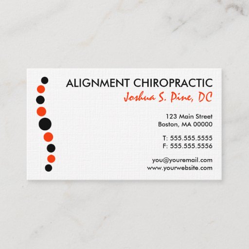Customizable Modern Dots Chiropractic Business Card