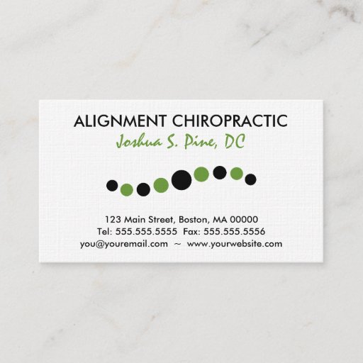 Customizable Modern Dots Chiropractic Business Card