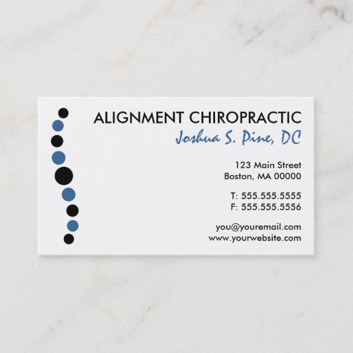 Customizable Modern Dots Chiropractic Business Cards
