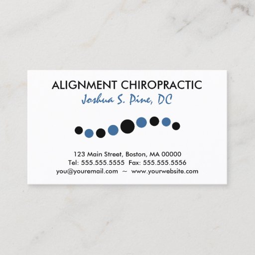 Customizable Modern Dots Chiropractic Business Cards