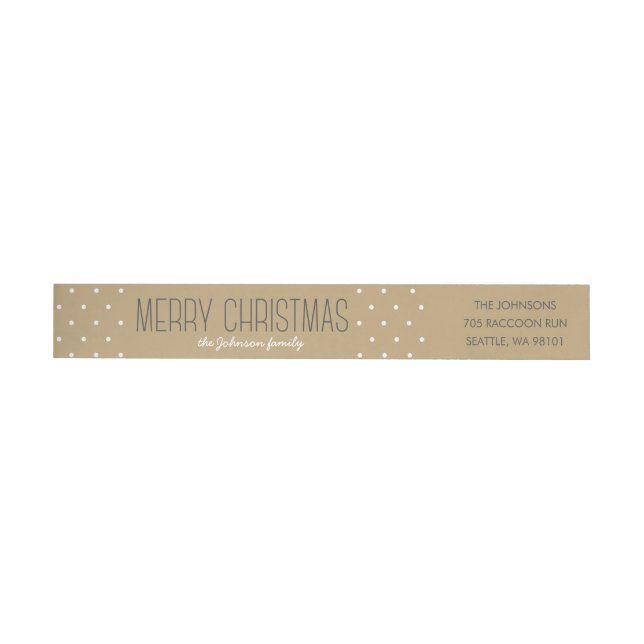 Modern Dots Christmas Wraparound Address Label (Individual)