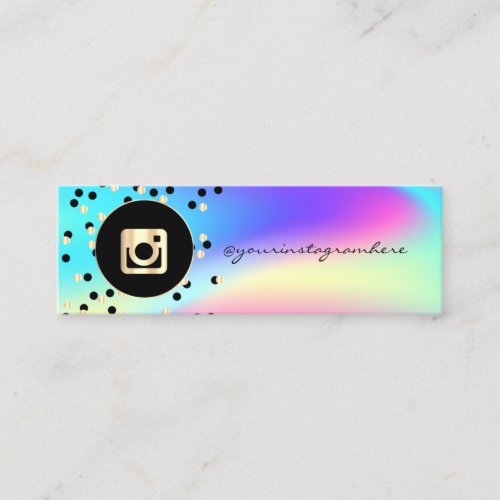 Modern DotsColorful Holographic Instagram Mini Business Card