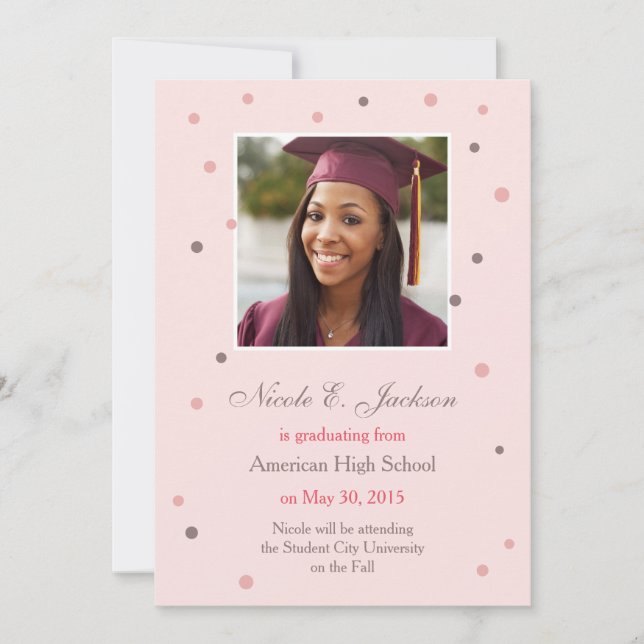 Modern Dots Graduation Announcement (Front)