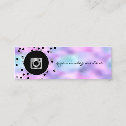 Modern DotsHolographic iridescen Instagram Social Mini Business Card