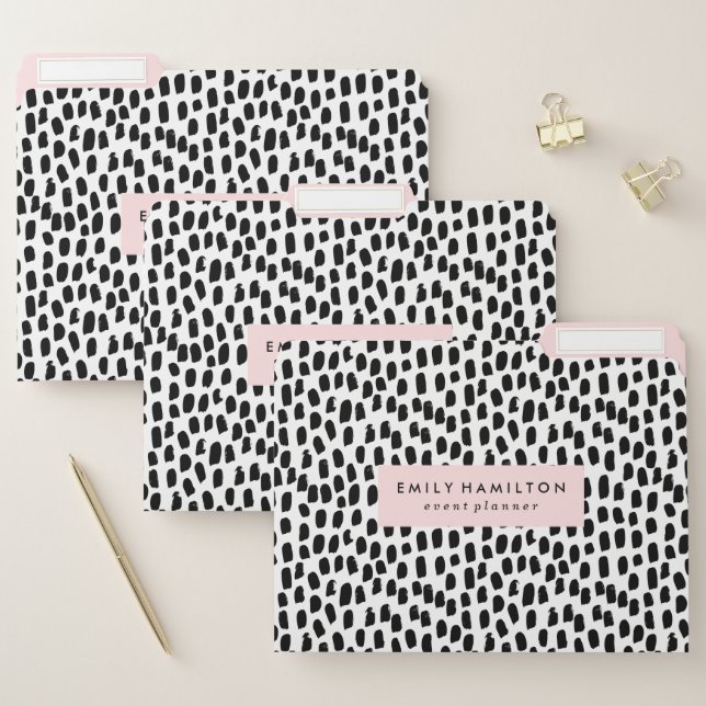 Modern Dots in Blush Pink | Personalized File Folder (Set)