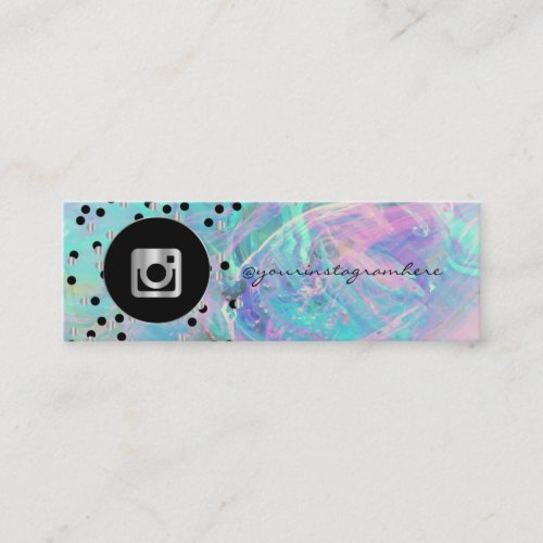 Modern DotsIridescent Instagram Social Media  Mini Business Card