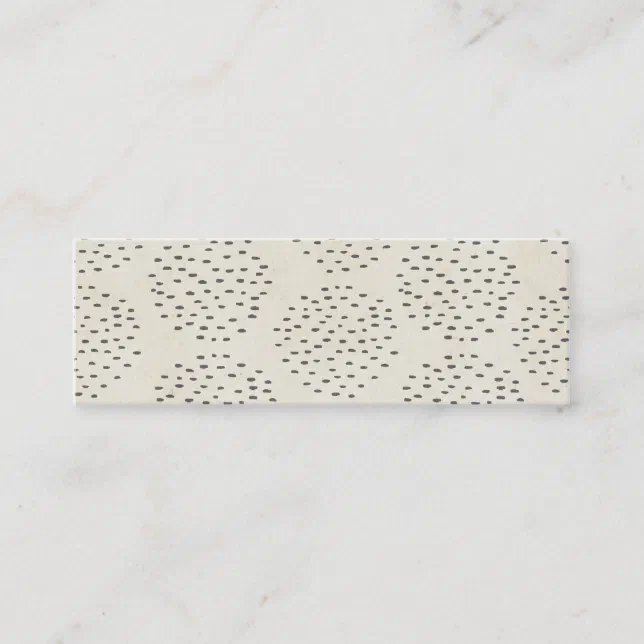 Modern Dots Ivory & Black Tiny Dot Print Mini Business Card | Zazzle