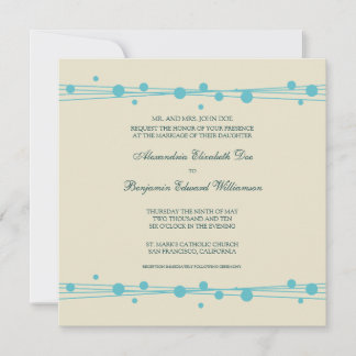 Modern Dots & Straw Wedding Invitation 2 (aqua)