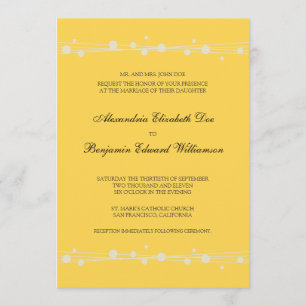 Modern Dots & Straw Wedding Invitation (yellow)