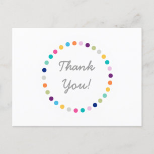 Modern Dots Thank You Postcard