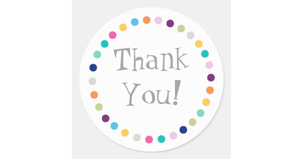 Modern Dots Thank You Sticker | Zazzle