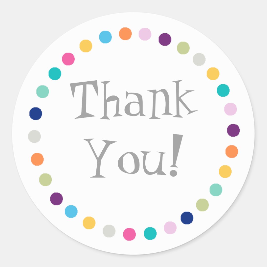 Modern Dots Thank You Sticker | Zazzle