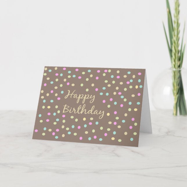 Modern Dotted pattern Birthday Card (Front)