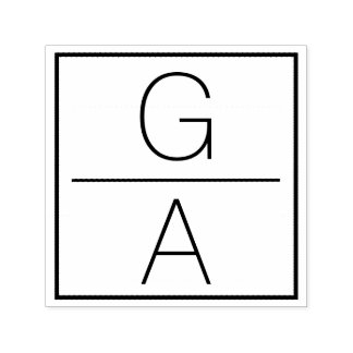Modern Double Monogram Wedding Logo Self-inking Stamp