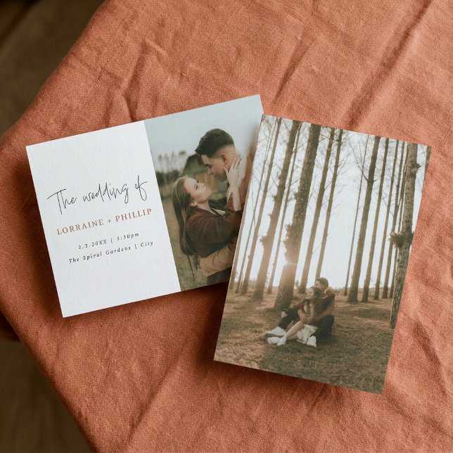 Modern double photo simple wedding Invitation (Modern double photo simple wedding Invitation)