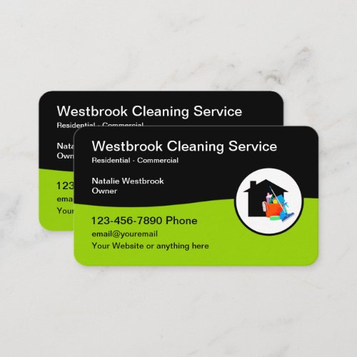 Modern Double Side Cleaning Service Business Card