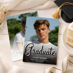 Modern Double Sided Photo Graduation Announcement
