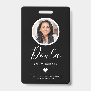 Modern Doula Midwife Add Your Photo Black Badge