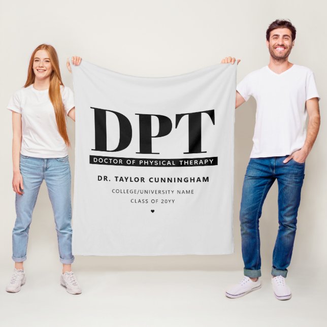 Modern DPT Doctor of Physical Therapy Graduation Fleece Blanket (In Situ)