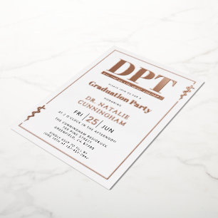 Modern DPT Doctor of Physical Therapy Graduation Foil Invitation