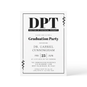 Modern DPT Doctor of Physical Therapy Graduation Invitation