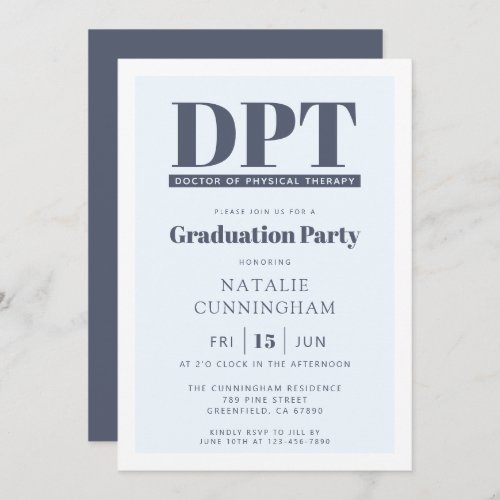 Modern DPT Doctor of Physical Therapy Graduation Invitation