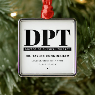 Modern DPT Doctor of Physical Therapy Graduation Metal Ornament