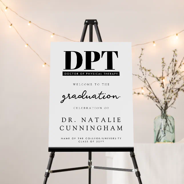 Modern DPT Doctor of Physical Therapy Welcome Sign | Zazzle